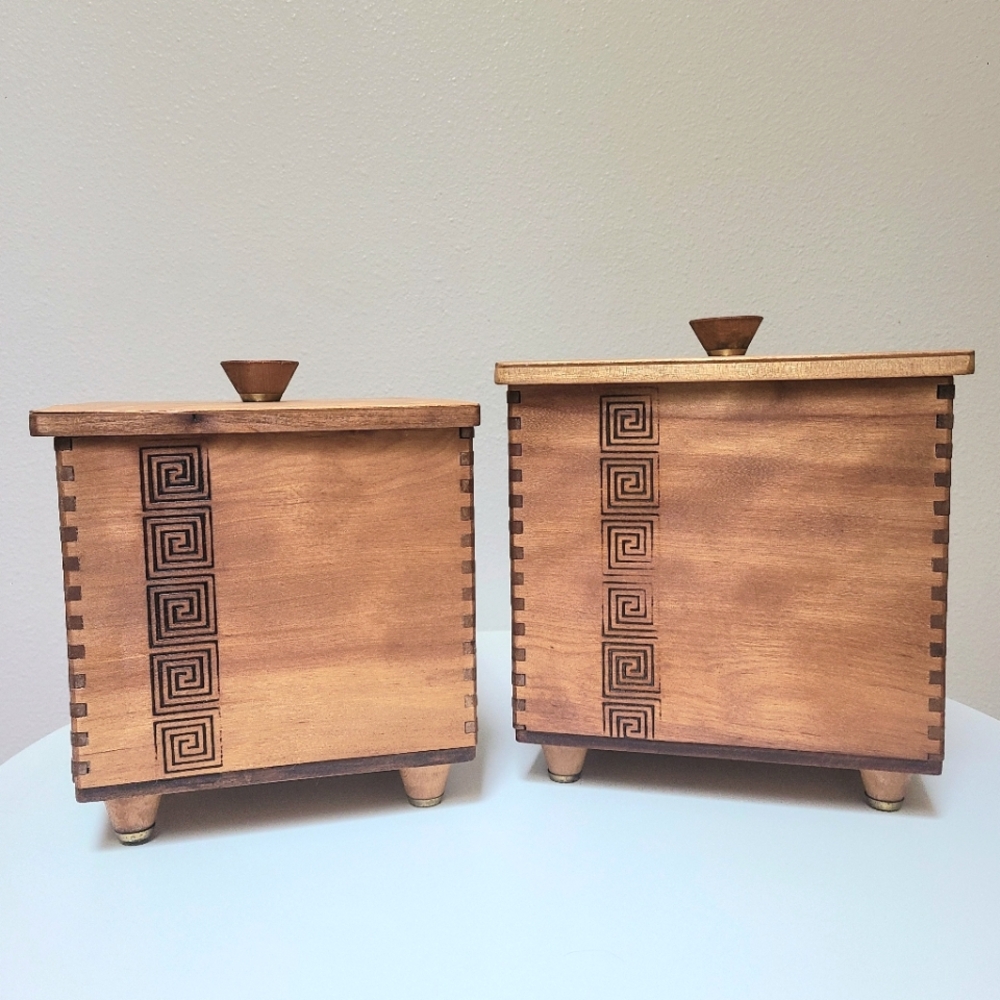 Woodpecker Woodware Wood Cannister Set (of 2)